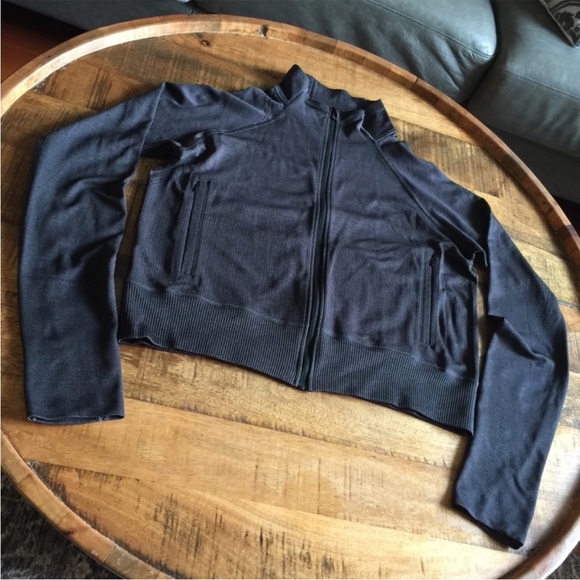 🍋 Lululemon Breathable Textured Knit Training Jacket Black / Graphite Grey - Picture 9 of 13